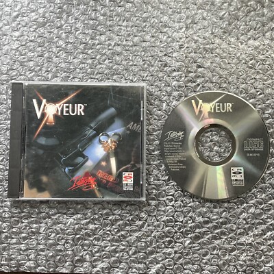 RARE Voyeur PC CD Rom Video Game Interplay 1994￼￼ Cinematic multimedia Mint Disc
