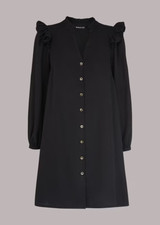 Whistless Black Katie Button Through Dress Size 8 NEW