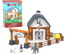 Lincoln Logs BIG SKY RANCH Building Set Blocks Real Wood Basic Fun Tin