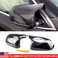 M Look Gloss Black Side Mirror Cover Caps For BMW X5 F15 X4 F26 X3 F25 2014-2018