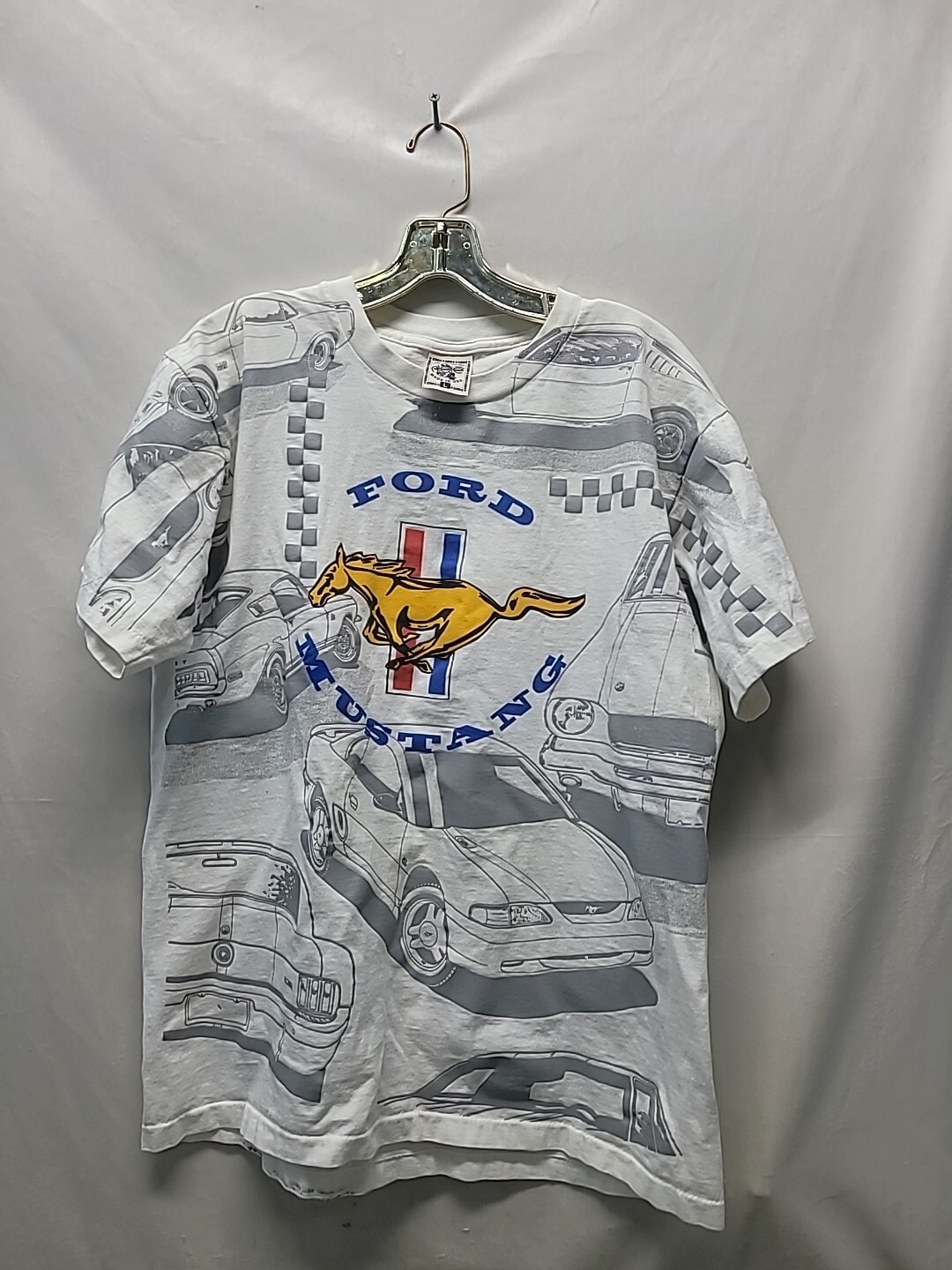 PONY T shirt uomo vintage punto singolo made in USA Ford Mustang taglia L