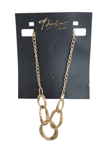 Thalia Sodi Gold Tone Multi Ring Statement Necklace - 第 4/7 張圖片
