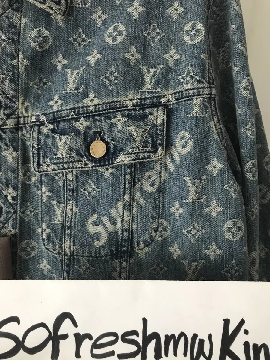 Jacket Louis Vuitton x Supreme Blue size 54 IT in Cotton - 29968224