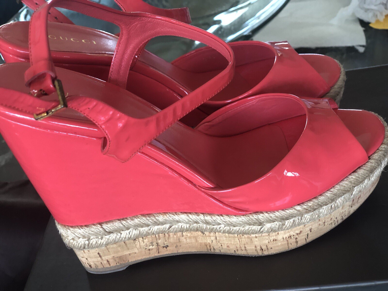 GUCCI guccissima  sandals Monogram Pattern wedge … - image 6