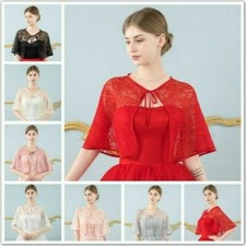 Women Lace Shrug Bolero Cape Bridal Cover Up Wrap Tippet Wedding Accessory