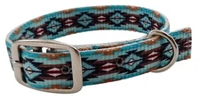 Showman Couture Teal Southwest Design Nylon Dog Collar