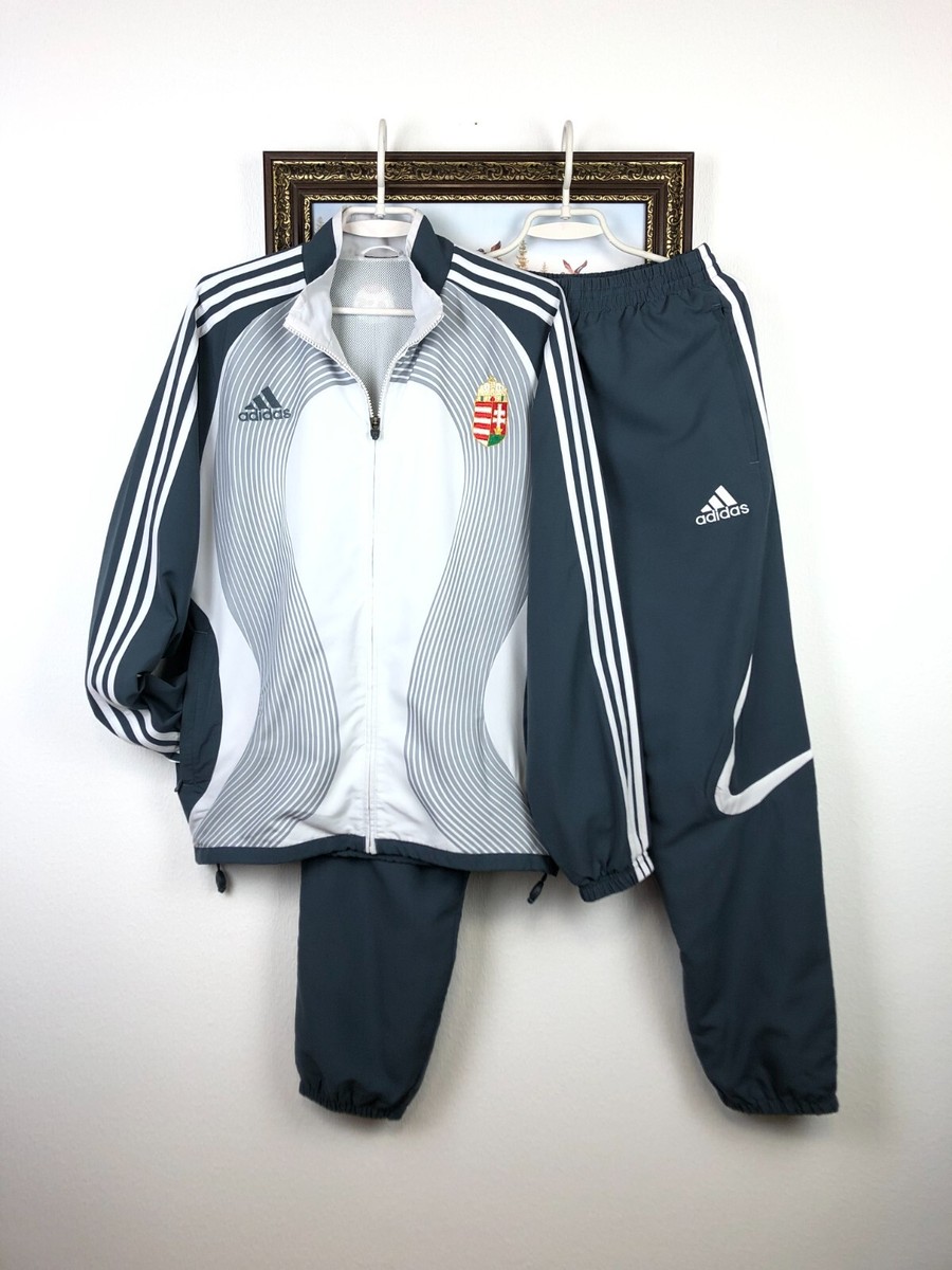 新品vintage adidas track jersey set up old Vintage Adidas Hungary Football Suit Set Jacket Pants Track Top