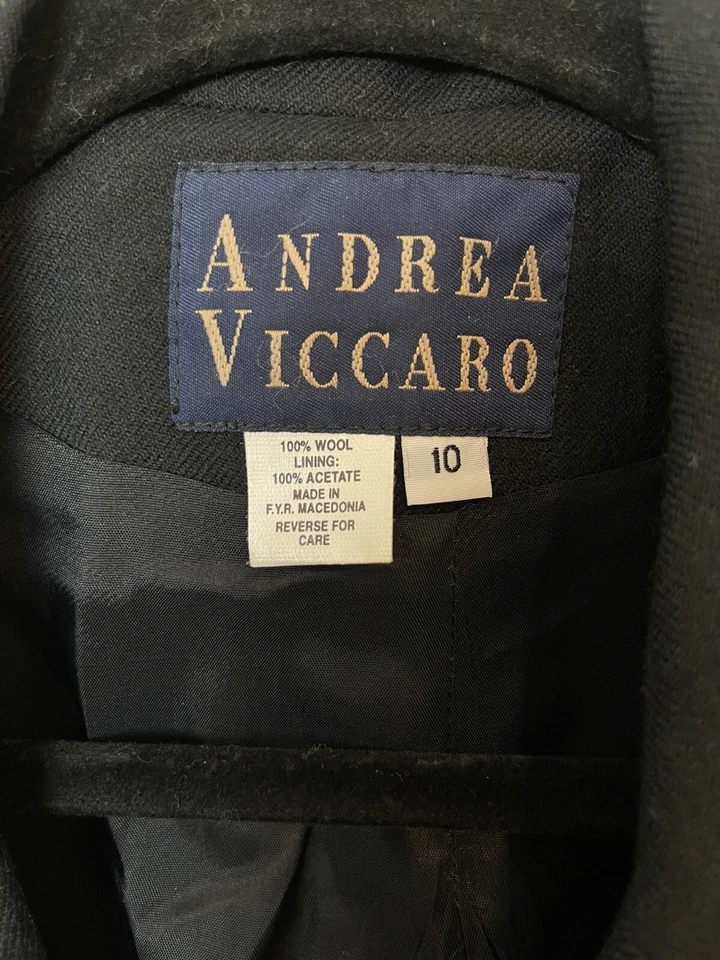 Andrea Viccaro женщин 10 шерсти Blazer Тренч куртка выемка лацкан классический BW - Изображение 3 из 4