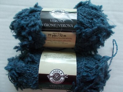 Loops &Threads Verona wool blend fashion yarn, Slate, lot of 2 (77 yds each)
