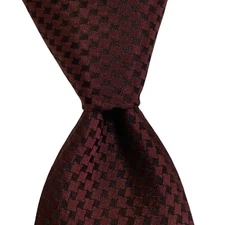 JOOP! Men's 100% Silk Necktie Skinny ITALY Designer Geometric Burgundy/Black NEW