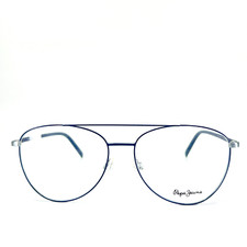 Pepe Jeans PJ1293 C3 Aviator Eyeglasses Frames Blue Gray Metal Frames 56-15-140