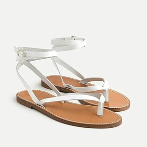 New In Box NIB J. CREW Ivory Leather Ankle Wrap Thong Sandals Size 10 | eBay