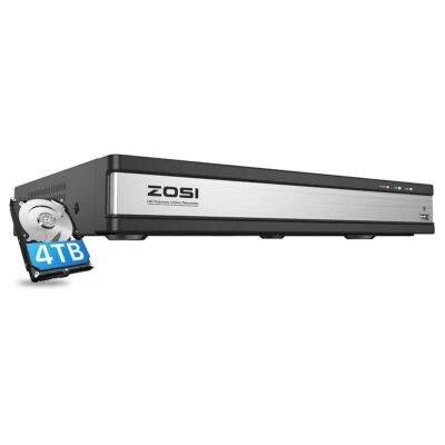ZOSI 16CH PoE NVR with 4TB Home Security Camera System Video 4K 8MP HD Recording