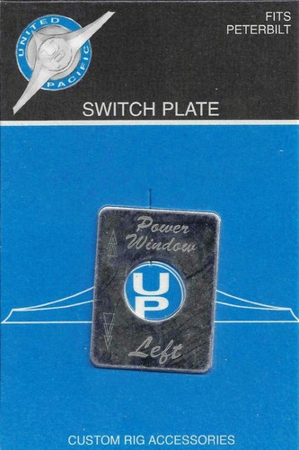 United Pacific Peterbilt Stainless Switch Plate - Power Window (Left) - 48459 United Pacific Peterbilt Stainless Switch Plate - Power Window (Left) - 48459
