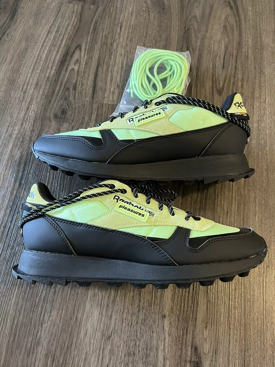 Neon green reebok classics top