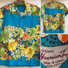Vintage Hawaiian Togs Hawaiian Shirt Made In Hawaii Floral 21" Pit To Pit