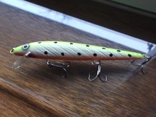 Custom Painted Older Rebel Floating Minnow,2000 Model, 4 1/2", Lemon Squeeze
