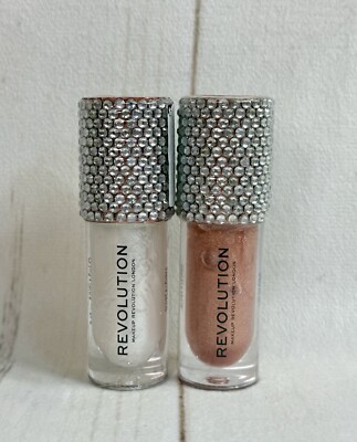 x2 NEW Makeup Revolution London Luxuriant & Opulent Glamour Bling Bomb Lip Gloss