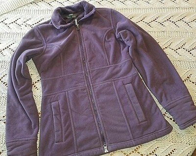 Eddie Bauer Zip Front Fleece Jacket, Purple, No Hood, Woman's Size XS