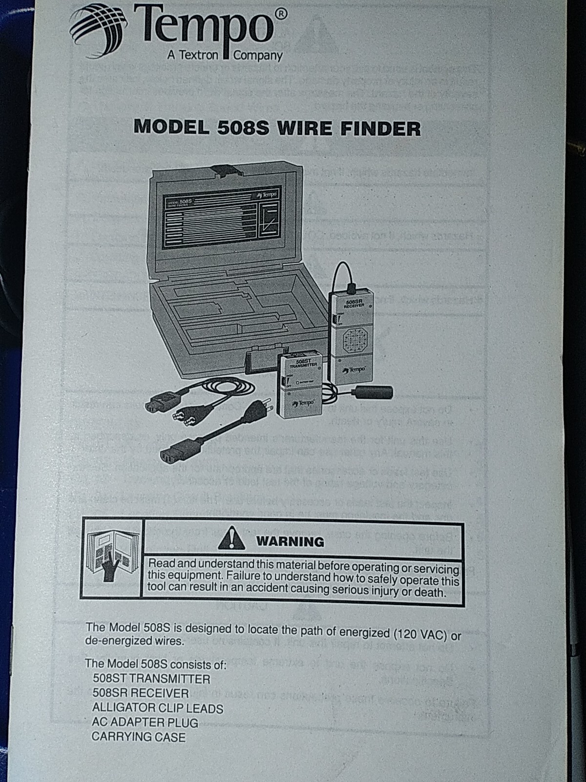 Tempo (Greenlee) 508S The Wire Finder Wire Locating System Kit with