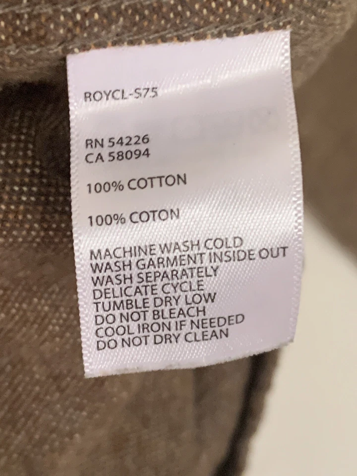 "Camisa Royal Robbins Exterior Para Hombre Franela Marrón Abotonada Manga Larga Pecho 44""" Foto 3 de 4