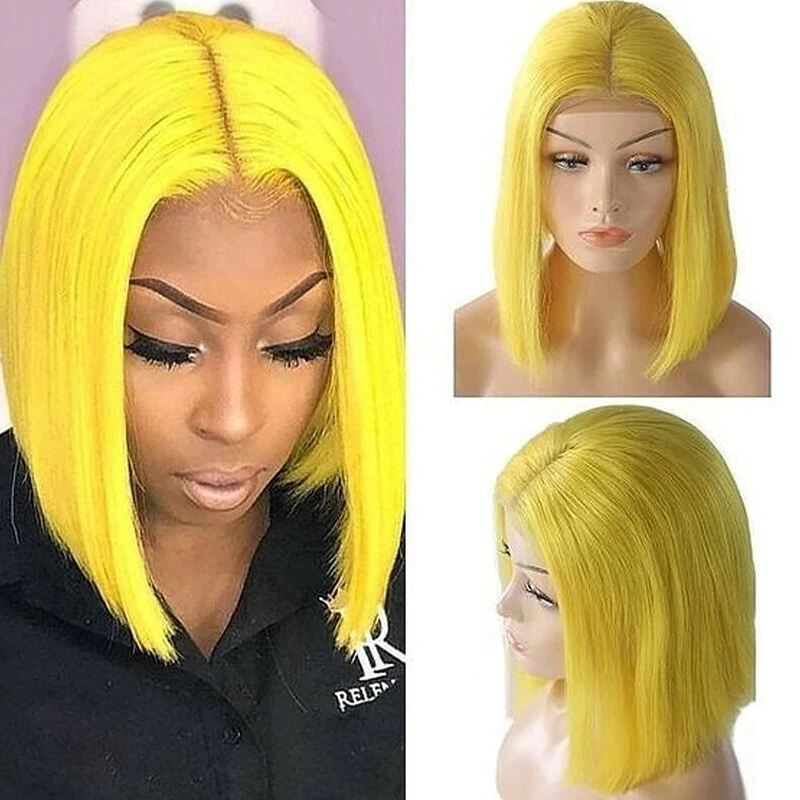 Yellow sale bob wig