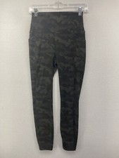 RBX Womens Activewear Pants Green Camouflage Small S Leggings Yoga Pants Stretch