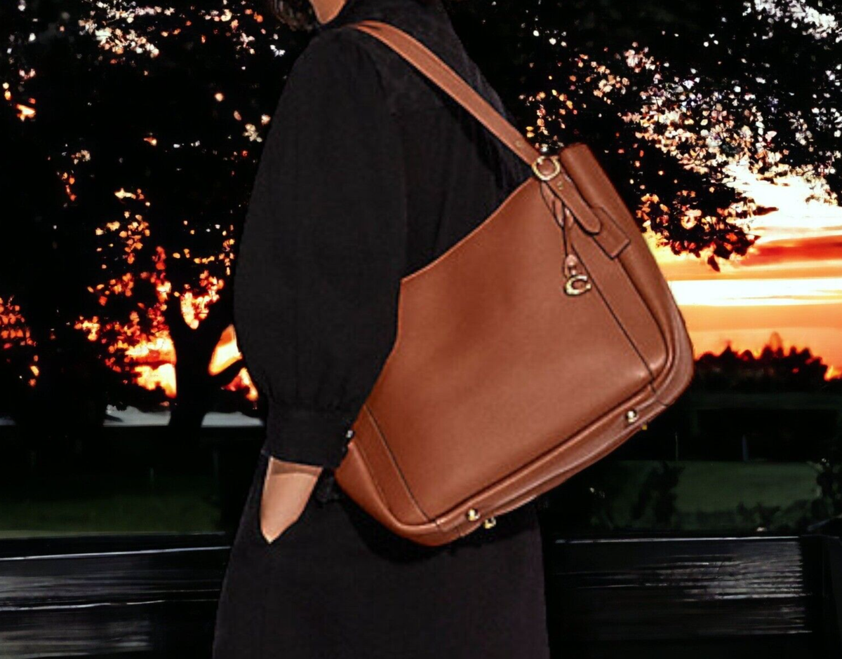 Coach C8353 Women's Alana Saddle Leather Tote Bag with Shoulders