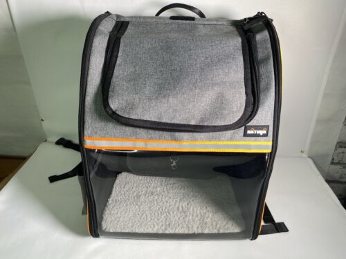 🌟Natuya Marl Grey Canvas Pet Carrier Dog~Cat Backpack with reflective detail - Picture 2 of 24