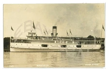 GREAT LAKES PASSENGER STEAMER SHIP WAUKETA ST CLAIR MI PESHA RPPC POSTCARD