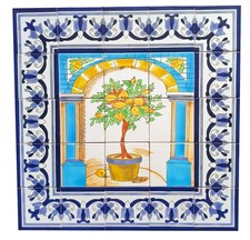 Handbemalter Zitronenbaum 75x75 Fliesenbild Bordüren Mosaik Fliesen Azulejos TOP
