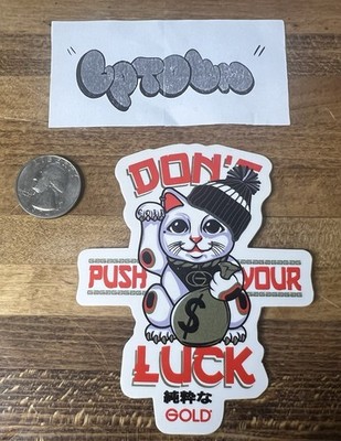 Gold Wheels Don t Push Your Luck Lucky Cat Sticker DGK Skateboards Goons Kalis