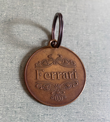 Vintage Ferrari Key Fob Brass 1978 Lowell Sigmund Canadian US Seller Ships Free