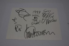 Cheap Trick 1997 Christmas Postcard Signed by All 4 Original Members Excellent