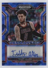 2022-23 Prizm Draft Picks College Penmanship Blue Ice /75 Teddy Allen Auto 12po
