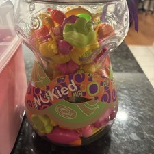 Nukied Mixed Kids' Bead Kit Jar with Colorful Plastic Beads and Connectors