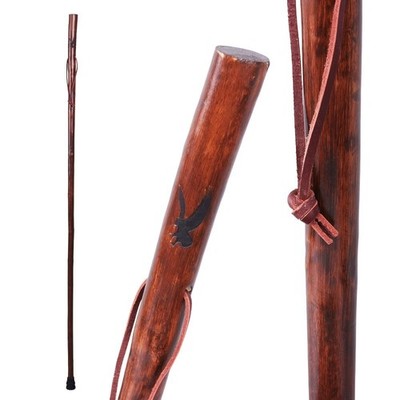 55 in Rustic Wood Walking Stick, Traditional Style Handle, for Men & Women,