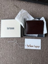 Vintage Hartmann Leather Bifold Wallet No Coin Pouch Chocolate Brown w Box, Tag