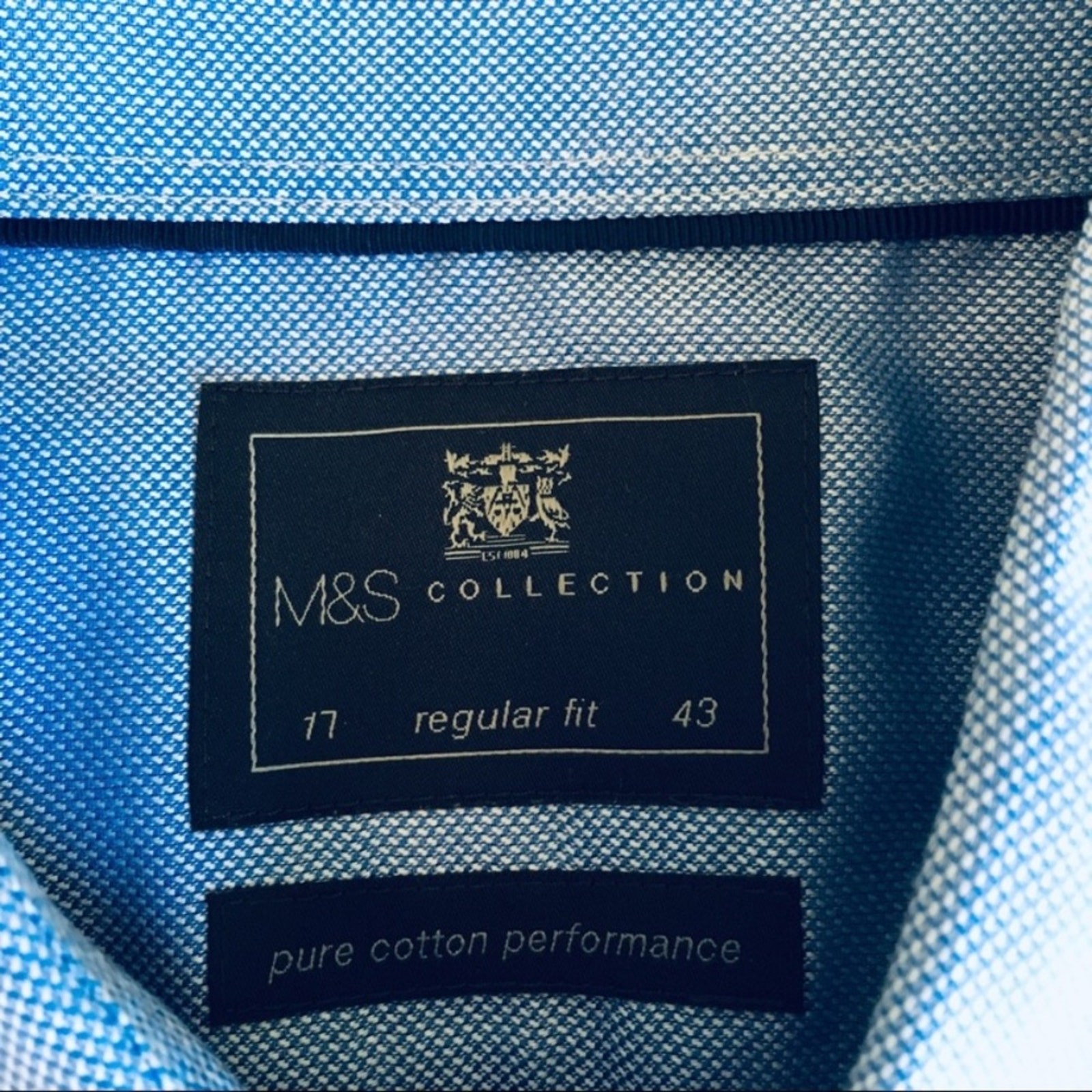 Marks & Spencer solid blue button down - image 4