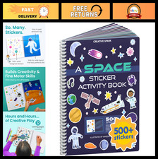 Outer Space Sticker Book for Kids 2-10, 500 Stickers, 12 Coloring Pages  Scene