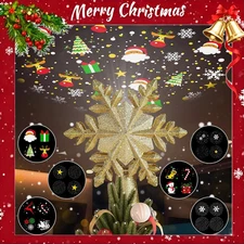Christmas Tree Topper Projector Snowflake Christmas Star Tree 6 Projection Mode