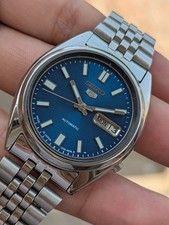 Seiko 5 Automatic Blue Dial 7009 Day/Date Vintage Men's Watch Japan
