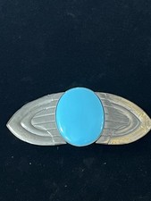 Vintage Faux Turquoise Large Hair Barrette Clip Up-do Accessory
