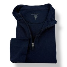 Mizzen Main Mens 2XL Blue Rayon Nylon Spandex  Zip Pullover Sweater Long Sleeve
