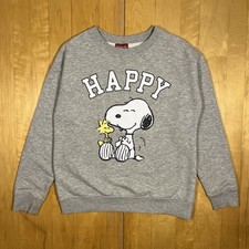 Peanuts Snoopy Damen Sweatshirt Pullover Medium Baumwolle Grau