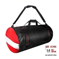 Mesh Dive Duffel Bag, Extra Large Sport Beach Bags with Adjustable Black