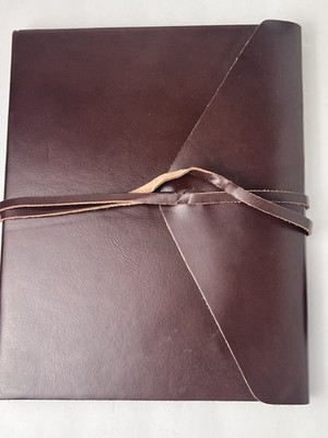 Barnes & Noble 11x8.5 Bombay Brown Leather Journal with Tie