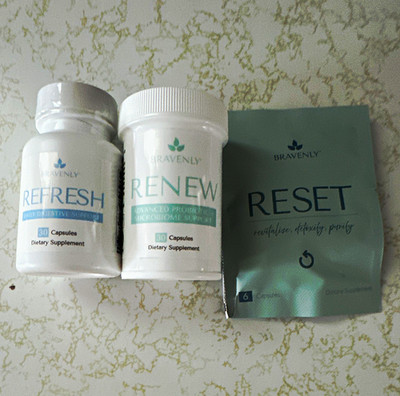 Bravenly Refresh Renew Reset Dietary Supplement Capsules 30 Ct Exp 07/27