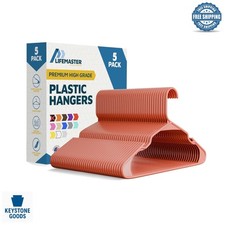 Heavy Duty Plastic Clothes Hangers - Space-Saving Set of 5