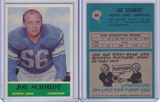 1964 Philadelphia Football # 66 Joe Schmidt Card Baltimore Colts LB EX